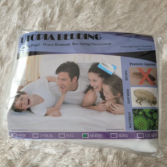 Utopia Zippered Waterproof Bed Bug Allergy Mattress Protector Encasement Cover - Picture 1 of 4
